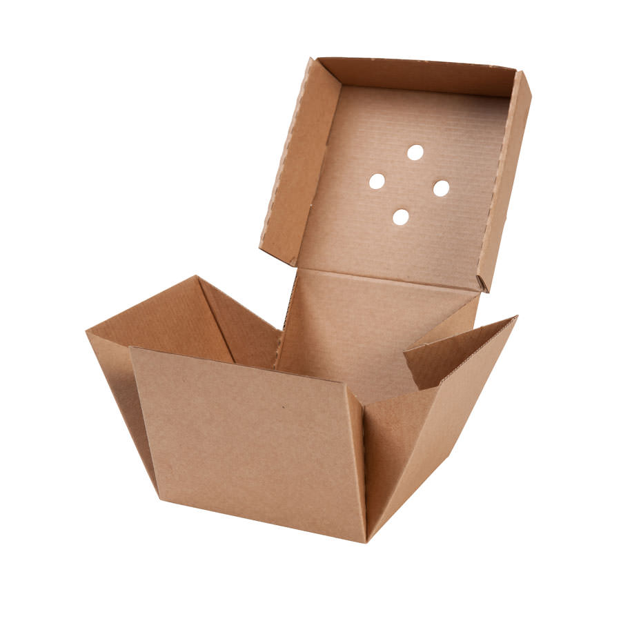 Caja de cartón sostenible para hamburguesa 13x13x10cm uds/caja - Bionatic